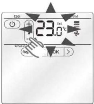 Cool Set Neutral 23.0 °C Schedule Rep OK >