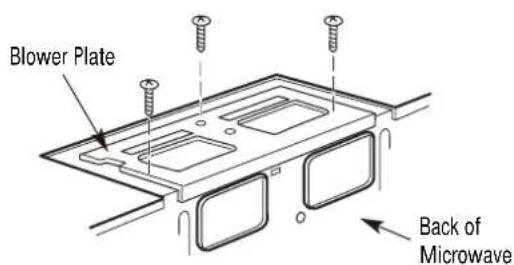 Blower Plate Back of Microwave
