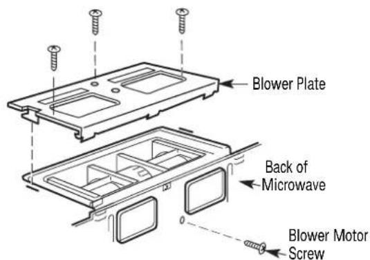 Blower Plate Back of Microwave Blower Motor Screw
