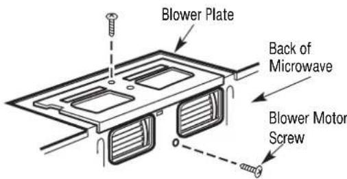 Blower Plate Back of Microwave Blower Motor Screw