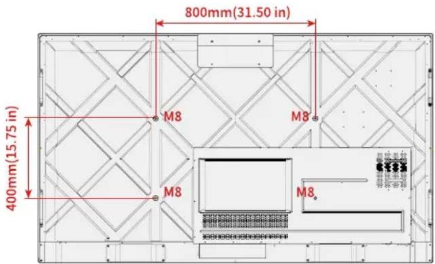 800mm(31.50 in) 400mm(15.75 in) M8 M8 M8 M8