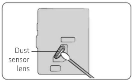 Dust sensor lens