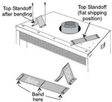 Top Standoff after bending Top Standoff (flat shipping position) Before Bend here