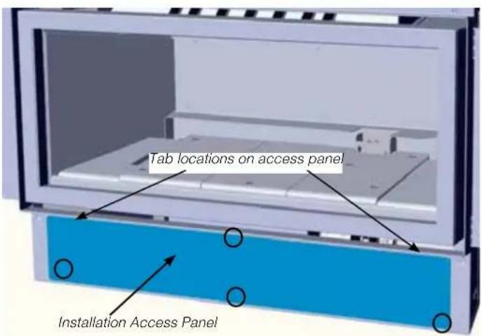 Tab locations on access panel Installation Access Panel