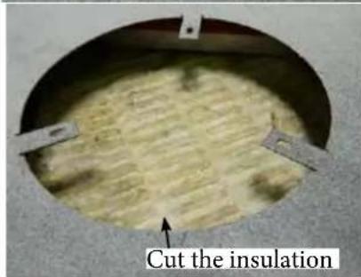 Cut the insulation