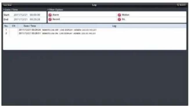 Vitek VT-SRP916 - Using the Log View - 2