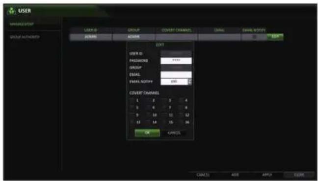 Vitek VT-SRP916 - To edit the user account information - 1