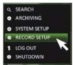 Vitek VT-SRP916 - To start the Record Setup menu - 2