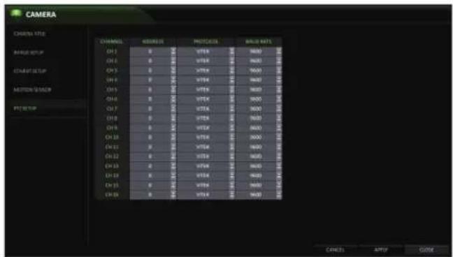 Vitek VT-SRP916 - PTZ Settings - 1