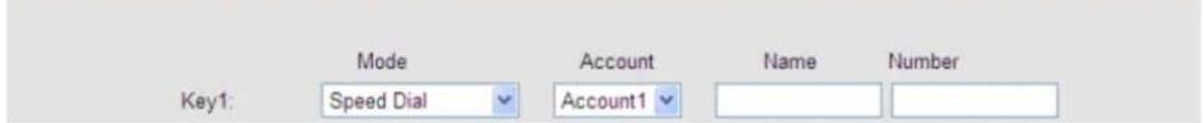 Key1: Mode Account Name Number Speed Dial Account1
