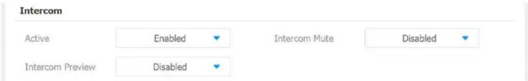 Intercom Active Enabled Intercom Mute Disabled Intercom Preview Disabled