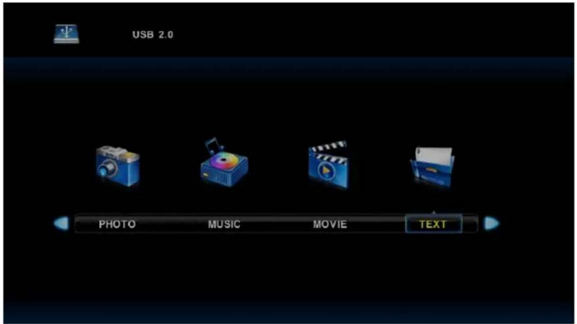 USB 2.0 PHOTO MUSIC MOVIE TEXT