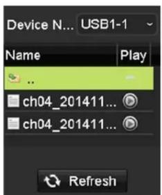 Device N... USB1-1 Name Play .. - ch04_201411... ch04_201411... Refresh