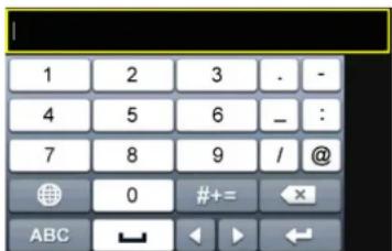 1 2 3 . - 4 5 6 _ : 7 8 9 / @ 0 #+= x ABC □ ◀ ▶ ←