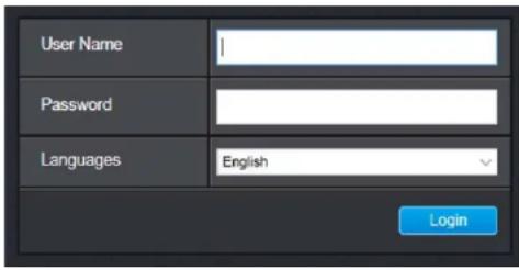 User Name Password Languages English Login