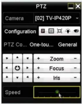 PTZ Camera [02] TV-IP420P Configuration PTZ Co... One-tou... General Zoom - Focus - Iris - Speed