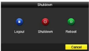 Shutdown Logout Shutdown Reboot Cancel