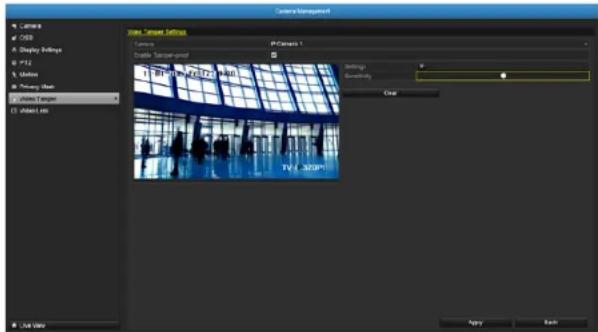 Camera Management Camera ISO9 Display Settings F12 Options Geometry Sheet Image Format 11 (A8601.45) View Camera Settings Camera IP-Concept 1 Display: Screen-view Settings: Accessibility Clear Unit Style Apply Back