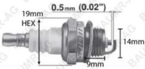 0.5mm (0.02") 19mm HEX 14mm 9mm