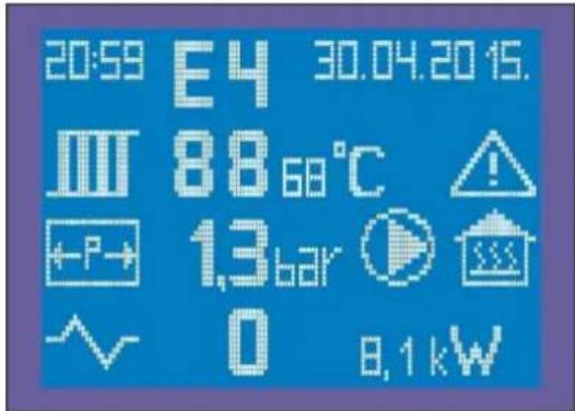 20:59 E4 30.04.20 15. III 88 68°C ←P→ 1,3 bar B,1 kW