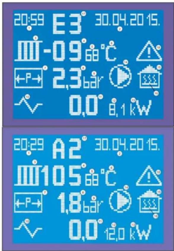 20:59 E3° 30.04.20 15. III-09°68°C +P+ 2,3 bar 0,0° 8,1 kW 20:29 A2° 30.04.20 15. III105°68°C +P+ 1,8 bar 0,0° 12,0 kW