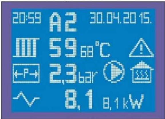 20:59 A2 30.04.20 15. III 59 68°C ←P→ 23 bar 8,1 8,1 kW
