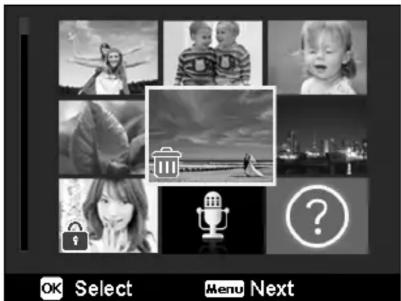 OK Select Menu Next