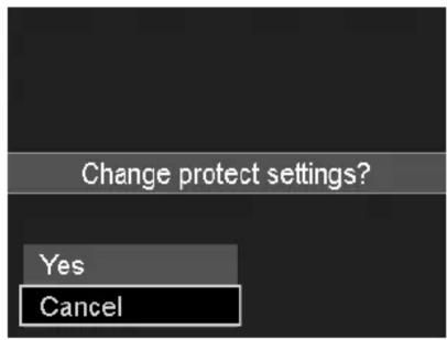 Change protect settings? Yes Cancel