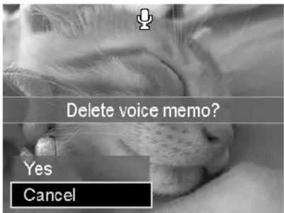 Delete voice memo? Yes Cancel