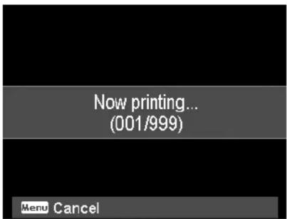 Now printing... (001/999) Menu Cancel