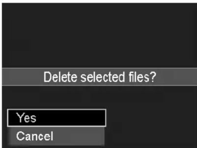 Delete selected files? Yes Cancel
