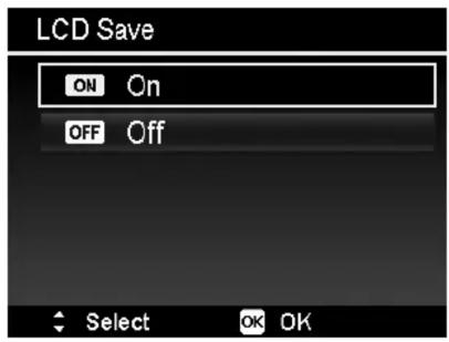 LCD Save ON On OFF Off Select OK OK