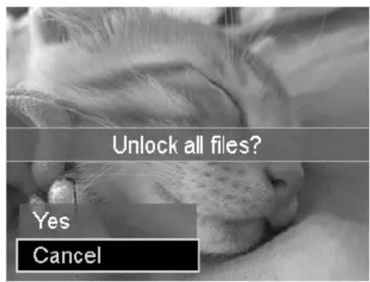 Unlock all files? Yes Cancel
