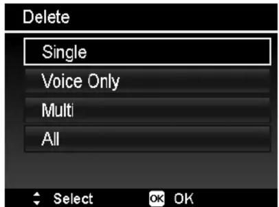 Delete Single Voice Only Multi All Select OK OK