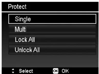 Protect Single Multi Lock All Unlock All Select OK OK