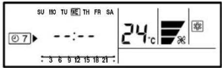 SU NO TU WE TH FR SA ⑦ 7 - - : - - | 24 °C | - 3 6 9 12 15 18 21 .