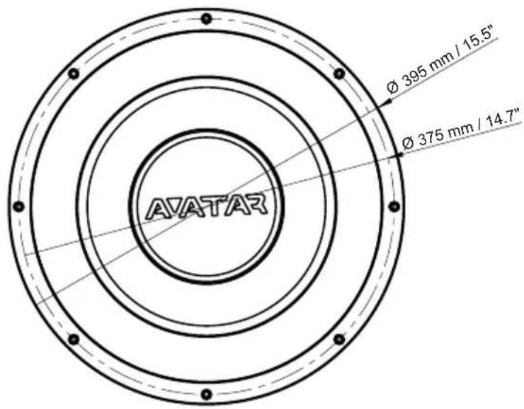 Ø 395 mm / 15.5" Ø 375 mm / 14.7" AVATAR