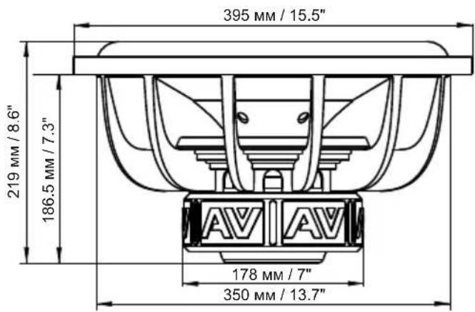 395 MM / 15.5" 219 MM / 8.6" 186.5 MM / 7.3" AV AV 178 MM / 7" 350 MM / 13.7"