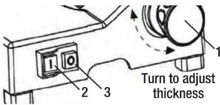 1 2 3 Turn to adjust thickness