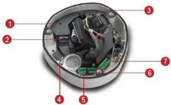 Labeled diagram of an electronic device interior with numbered components