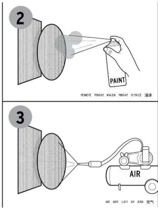 2 PAINT PEINDRE PINTAR MALEN PINTAR VERNICE 油漆 3 AIR AIR AIR LIFT AIR ARIA 空气