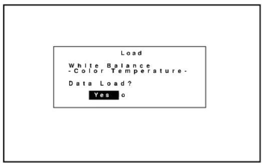 Load White Balance -Color Temperature- Data Load? Yes o