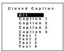 Closed Caption Off Caption 1 Caption 2 Caption 3 Caption 4 Text 1 Text 2 Text 3 Text 4