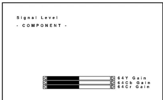 Signal Level - COMPONENT - 64Y Gain 64Cb Gain 64Cr Gain