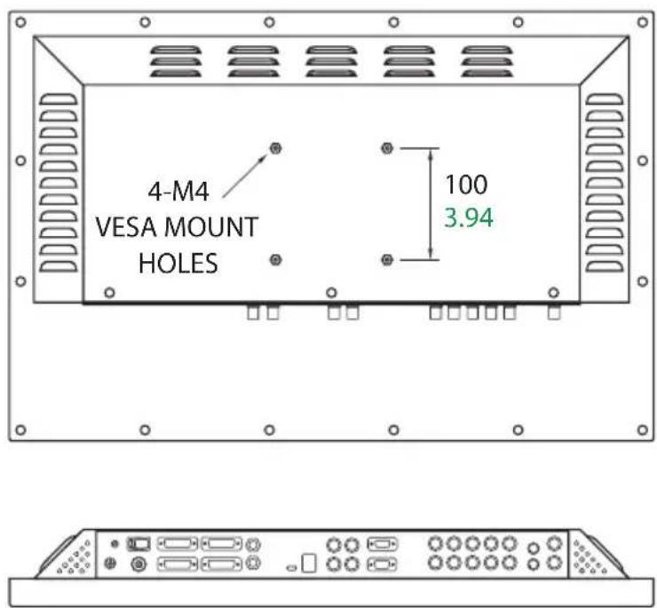 4-M4 VESA MOUNT HOLES 100 3.94