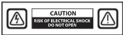 CAUTION RISK OF ELECTRICAL SHOCK DO NOT OPEN