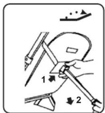 Diagram showing a hand holding a tool with labeled parts and directional arrows indicating movement or positioning.