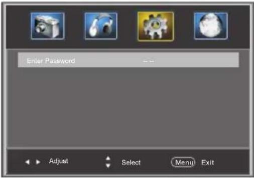 Enter Password Adjust Select Menu Exit