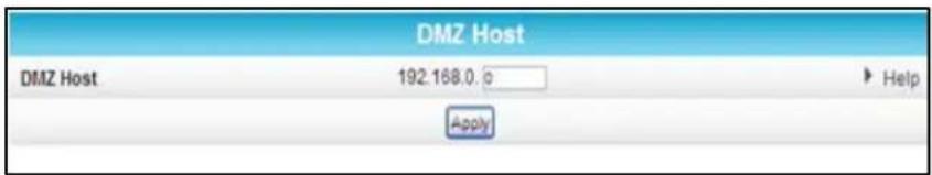 DMZ Host DMZ Host 192.168.0.0 Help Apply