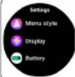 Settings Menu style Display Battery